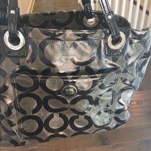 Coach Op Art Alex monogram tote/diaper bag